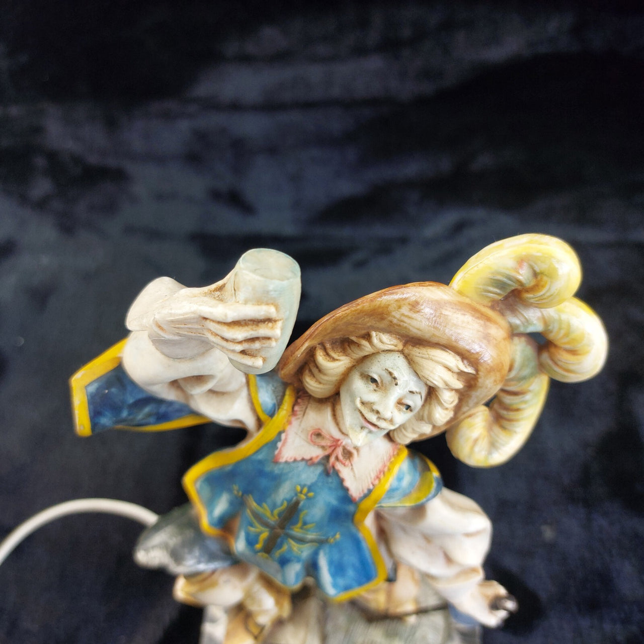 Italy Depose 732 Musketeer Figurine 9" Marble Base Hand Painted collectable gift9