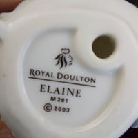 Thumbnail for Royal Doulton Elaine Figurine M201 2003 Miniature 2.5” Blue Dress Bone Fine5