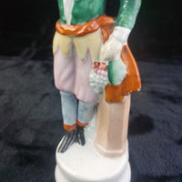 Thumbnail for Staffordshire Man Figurine Holding Grapes Antique Porcelain 10