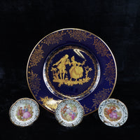 Thumbnail for Limoges Royal Blue  Glaze & Decorative Plate  Miniature Porcelain  Wall 3 Plates2