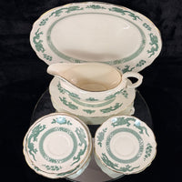 Thumbnail for Royal England Cauldon Green Dragon Serving Set x6 – Vintage Ironstone China12