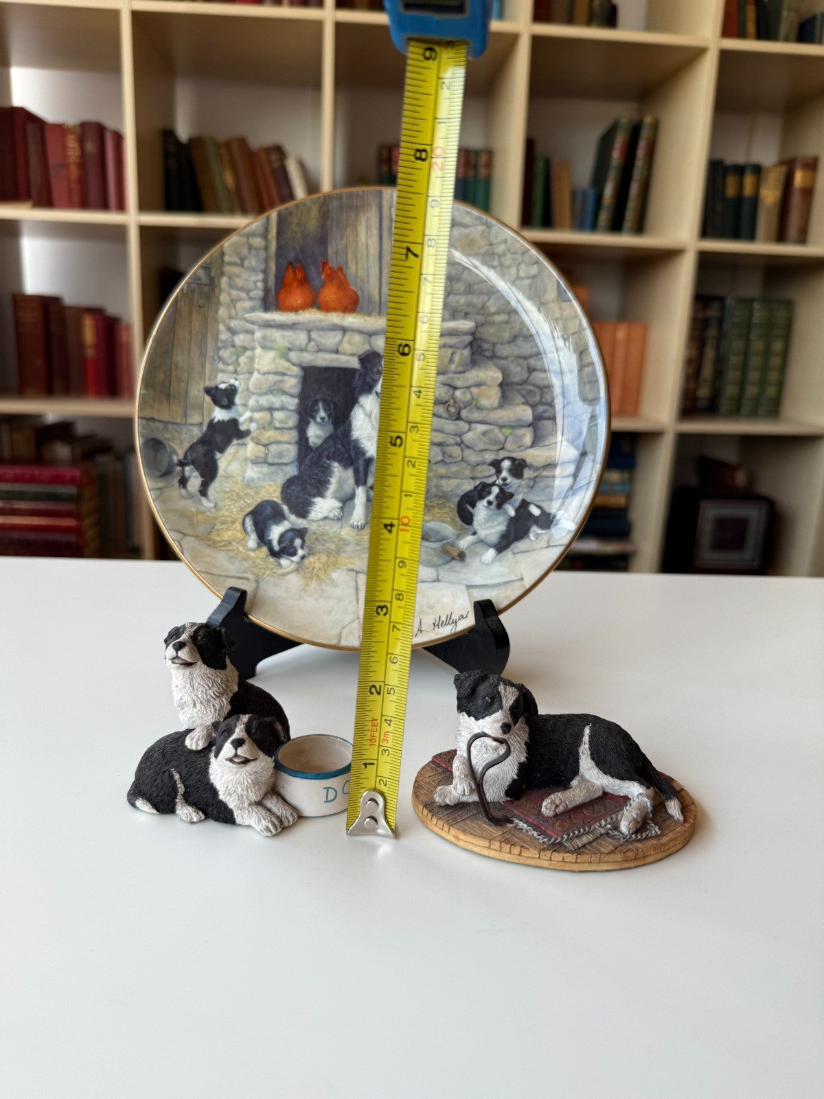 Border Arts Fine Collie Collection Jock's Pride Plate & Two Figurines,box Resin.18