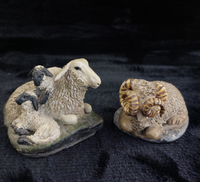Thumbnail for M Leadbetter Cornwall 1978â80 Figurines â Sheep with Lambs & Ram Rustic Set 0