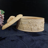 Thumbnail for Antique 1800s Wedgwood Yellow Jasperware Game Dish - Little crack & chips China.7