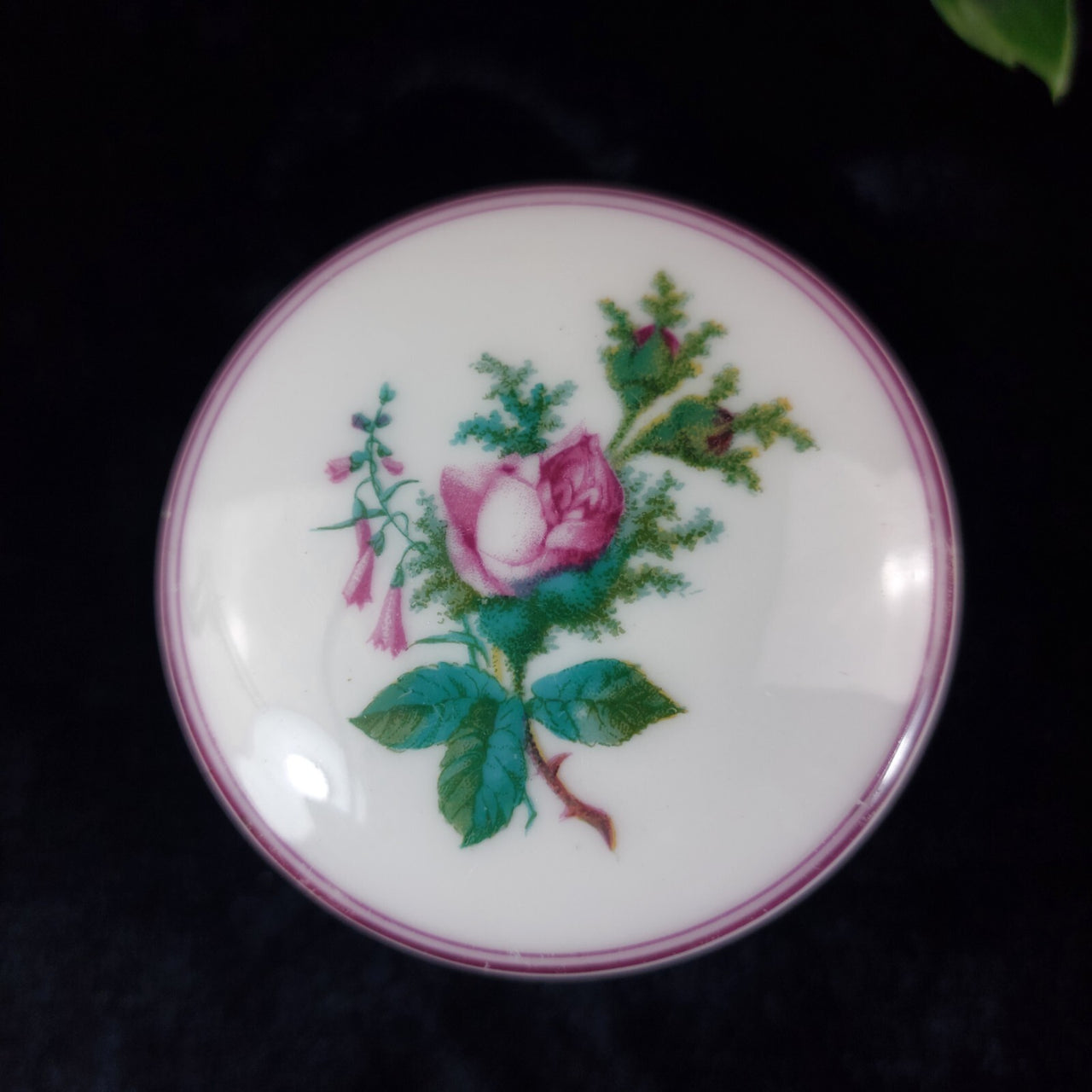 Staffordshire Crown Set Porcelain of 2 Small Canister & Trinket Box Fine China11