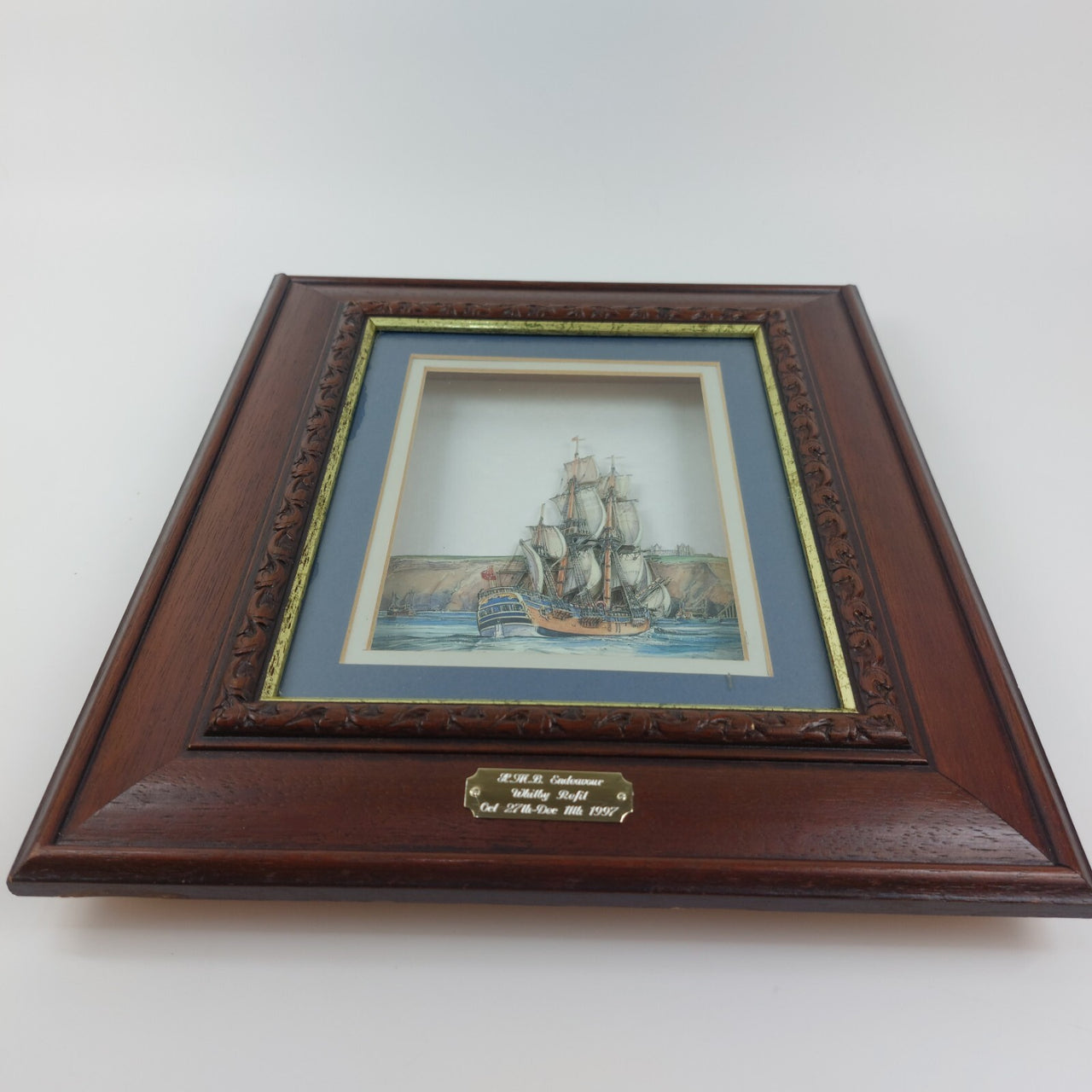 Framed 3D Art H.M.B. Endeavour  Refit Handcrafted  Signed by Freeman Whitby12