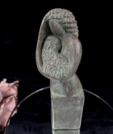 Zmira Cinnamon Abstract Bronze Mother & Child Sculpture  Patina Finish0