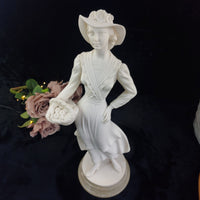 Thumbnail for Studio Bessi G. Lady Figurine Signed Resin, Country, hat damaged 17