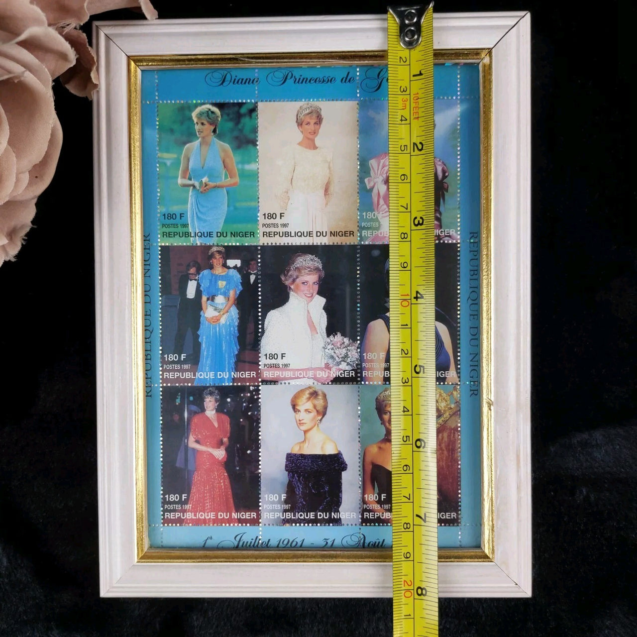Princess Diana Niger Stamp Sheet Framed 1997 Display 8" United Kingdom Wales0