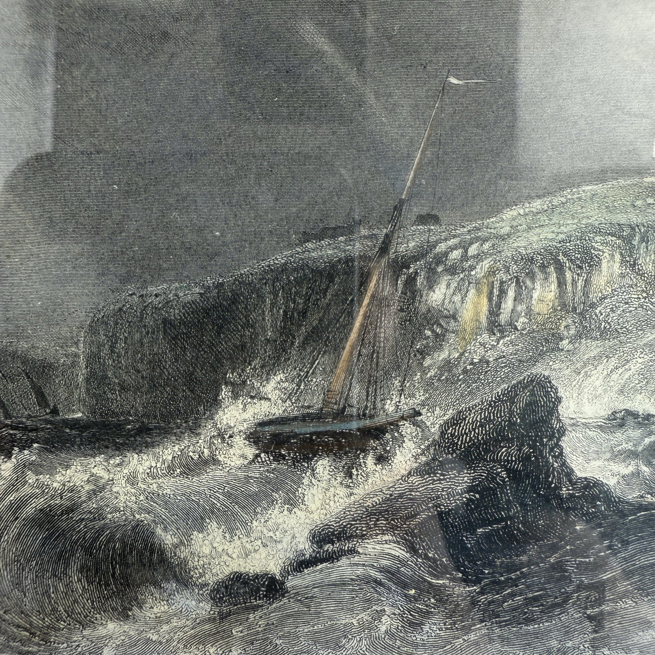 Antique Hand-Colored Lithographs Dunstanborough Castle & Tynemouth Pair Prints3