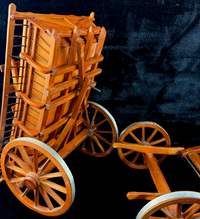 Thumbnail for Large Porcelain Draft Horse & Wooden Farm Wagon Carriage Model see the pics15