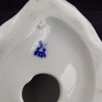 Thumbnail for Vintage white Porcelain beautiful Girl FigurineElegant White Dress Blue Mark  9