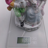 Thumbnail for Rare Tea Porcelain Time figurine , Pink and Blue Accents victorian style deco 7
