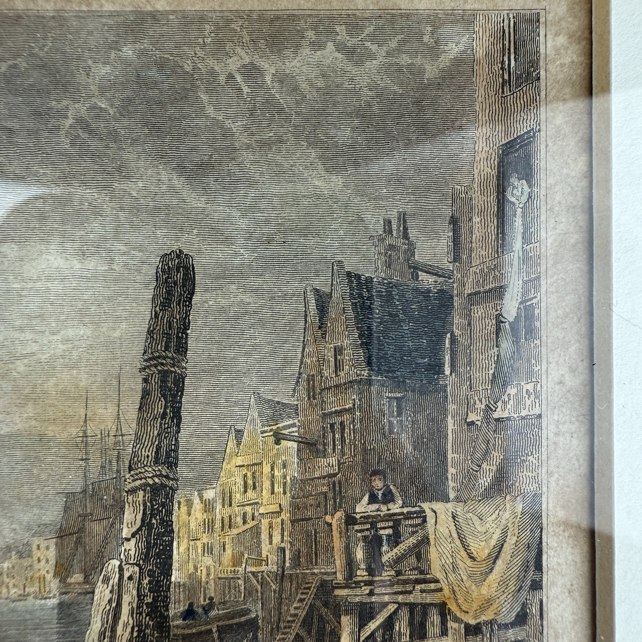 Antique c.1830 Hand-Coloured Engraving Print Bristol Harbour Lambert & Collard4