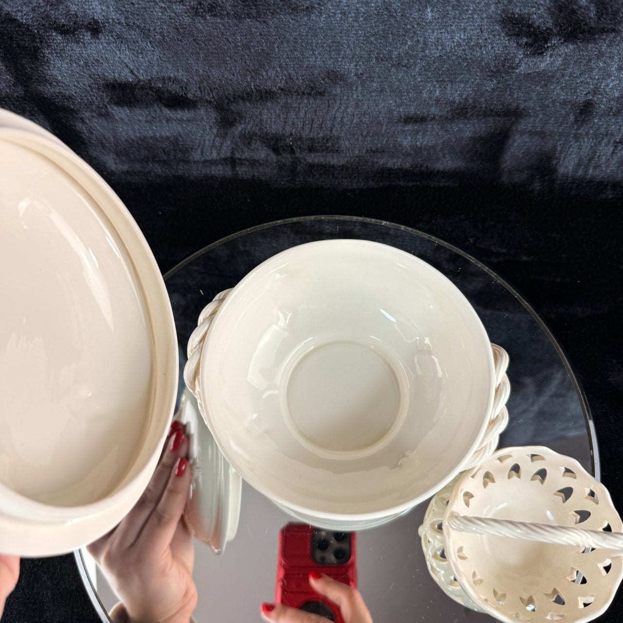 Royal Creamware Elegant "Occasions" Fine China Serving Set Porcelain Bowl Set8