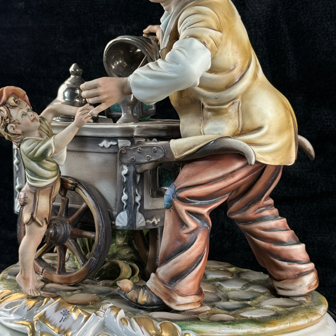 Rare Capodimonte N Crown Italian Figurine M. Lory Ice Cream Large Seller 12"15
