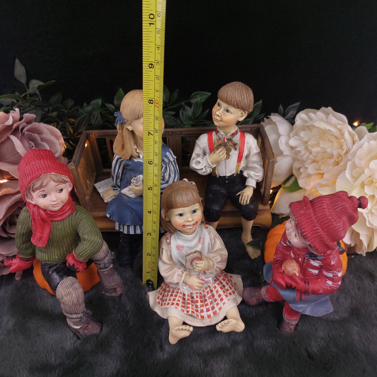 Candy Designs Rare Norway Children Figurines Set – Mixed Conditions, With Bench 20