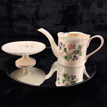 Hammersley Mini Floral Watering Can & Burleigh Pedestal Cake Stand Porcelain Set0