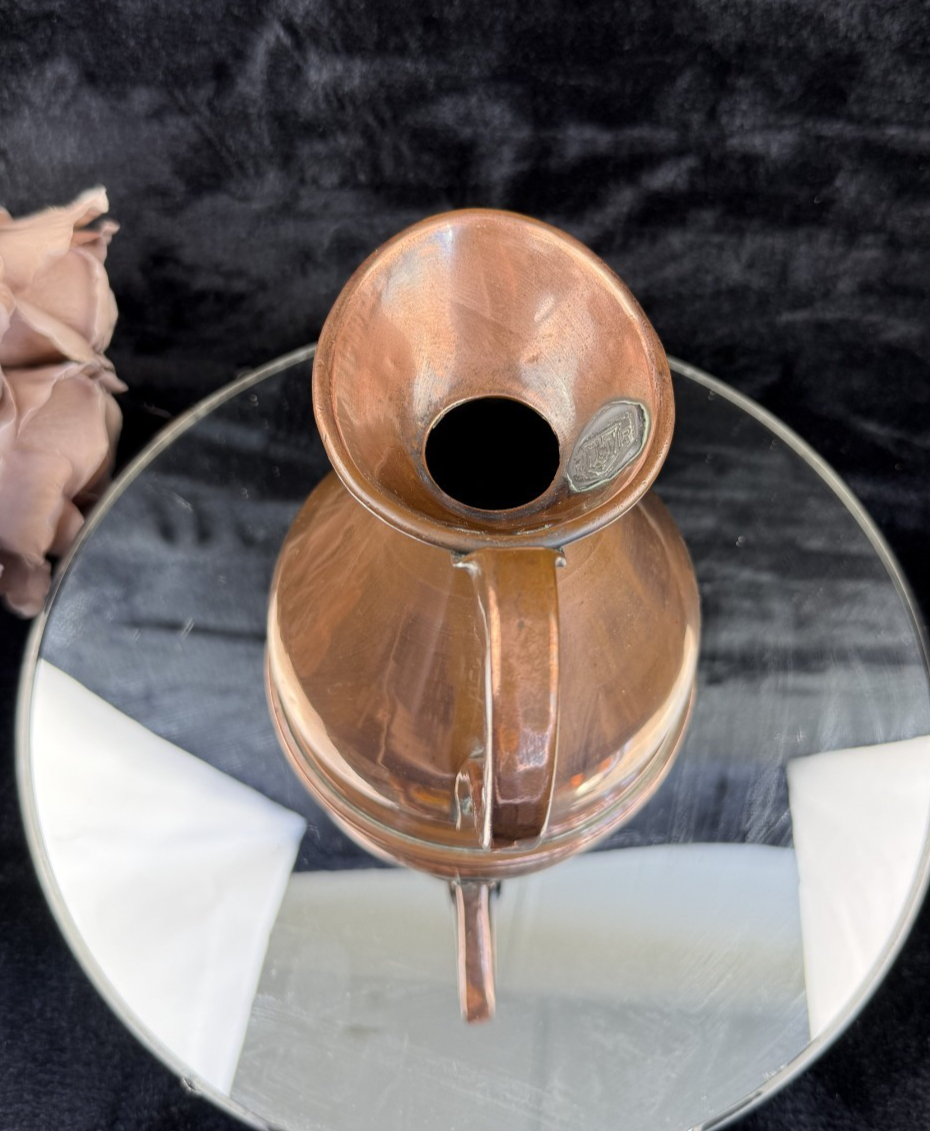 Reproduction Antique British Pint Measure Copper Marks Verification jug Vintage8