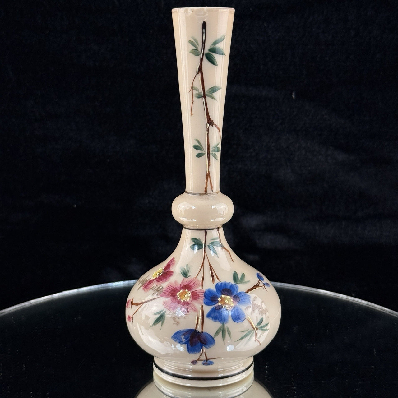Milk Antique Porcelain Bud Vase Floral Branch Art Nouveau Style decor China0