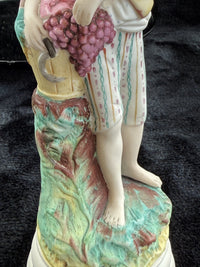 Thumbnail for Victorian 19th c Antique Staffordshire Style Figurines Grapes & Harvester couple15