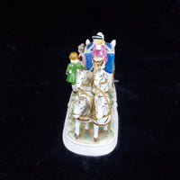 Thumbnail for Porcelain horse- marriage proposal scene 70s Drawn Carriage Vintage Music Box.10