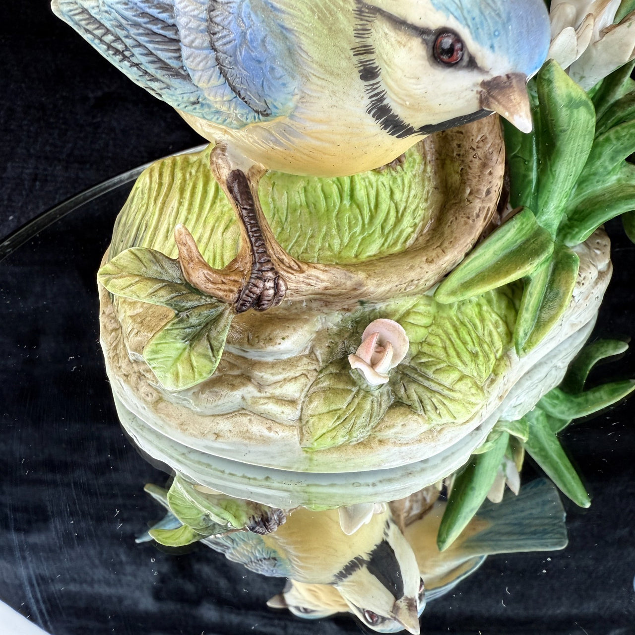 Alfretto Porcelain Tit Blue Bird Figurines Set of 2 Collectors Series 7" Medium.11