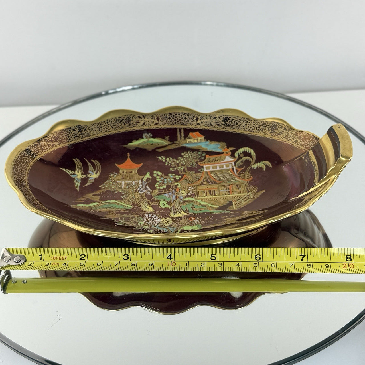 Carlton Ware Rouge Royale Oval Dish Gilded Oriental Dish Gold Trim China Plate4