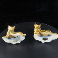 Thumbnail for Wade German Shepherd Porcelain Pair Dog Figurines England Vintage Set ears chip11