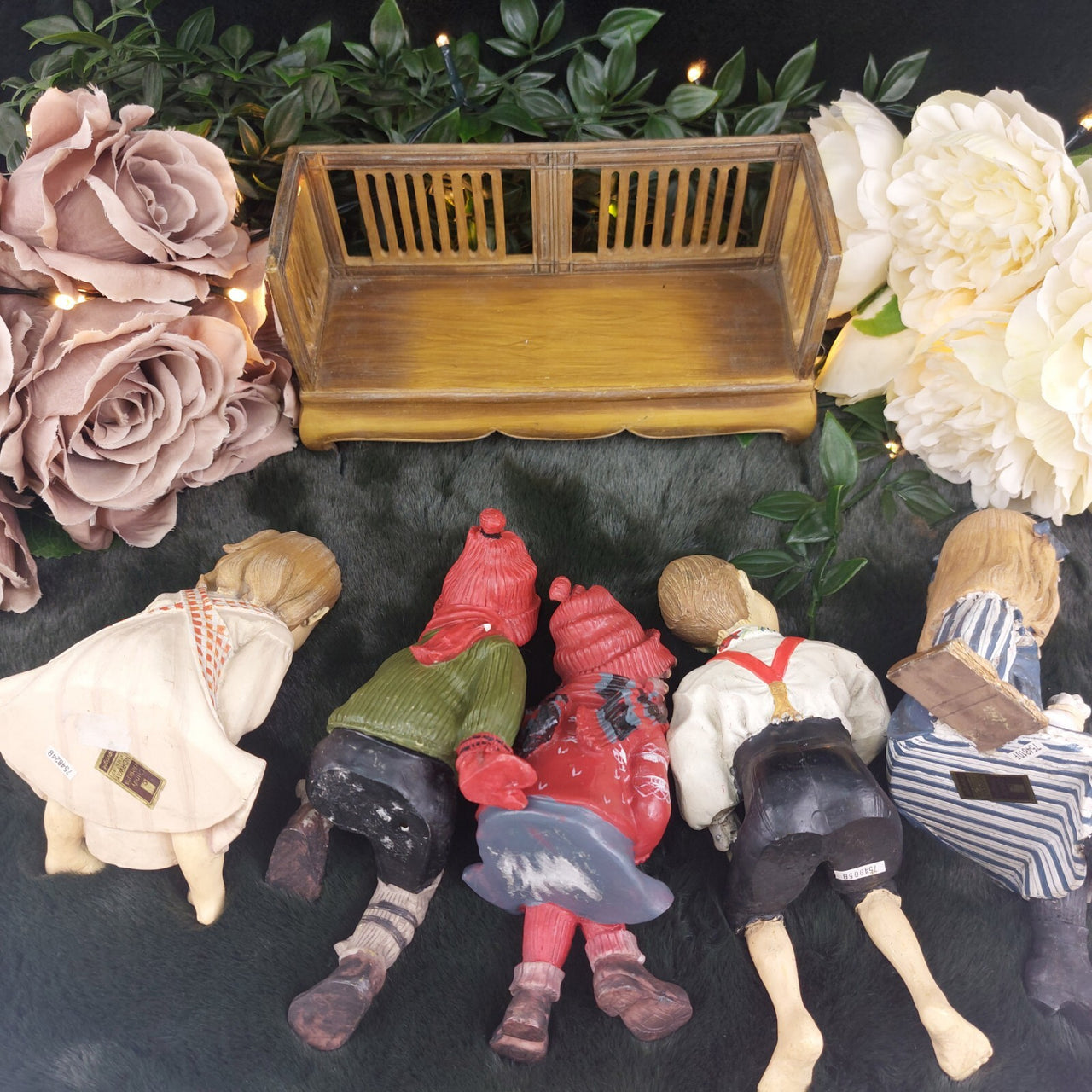 Candy Designs Rare Norway Children Figurines Set – Mixed Conditions, With Bench 6