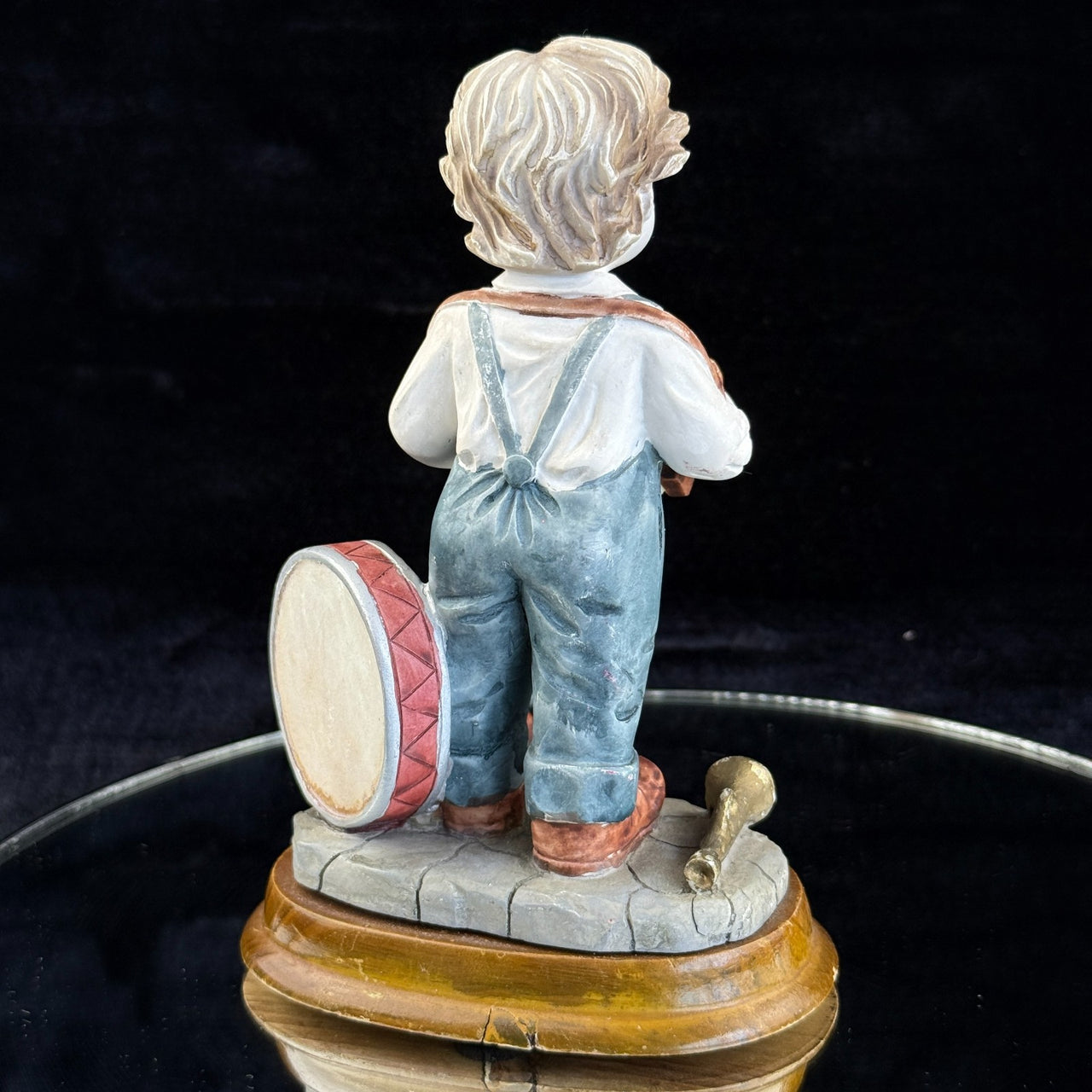 Crosa Collection Playing Figurine Accordion Drum 7" Signed xmas gift decor Boy.8
