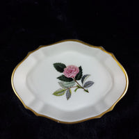Thumbnail for Wedgwood Hathaway Rose Bone China Pin Dish - calloped Edge 4.5