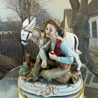 Thumbnail for Rare Vintage Capodimonte Original Figurine: Old Man with Donkey see the pics3