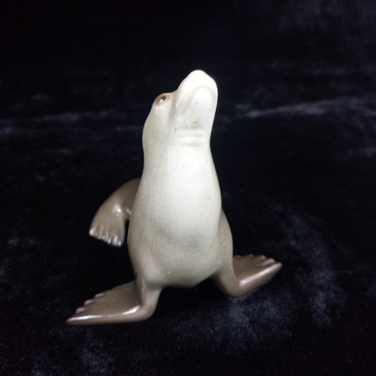 1980s Lomonosov Sea Lion Figurine USSR Porcelain - Marine Life Sculpture Glazed.4