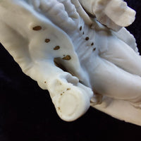 Thumbnail for Antique Figurine Bisque 4in Seated Man with Dog White Porcelain Worn & Damaged9