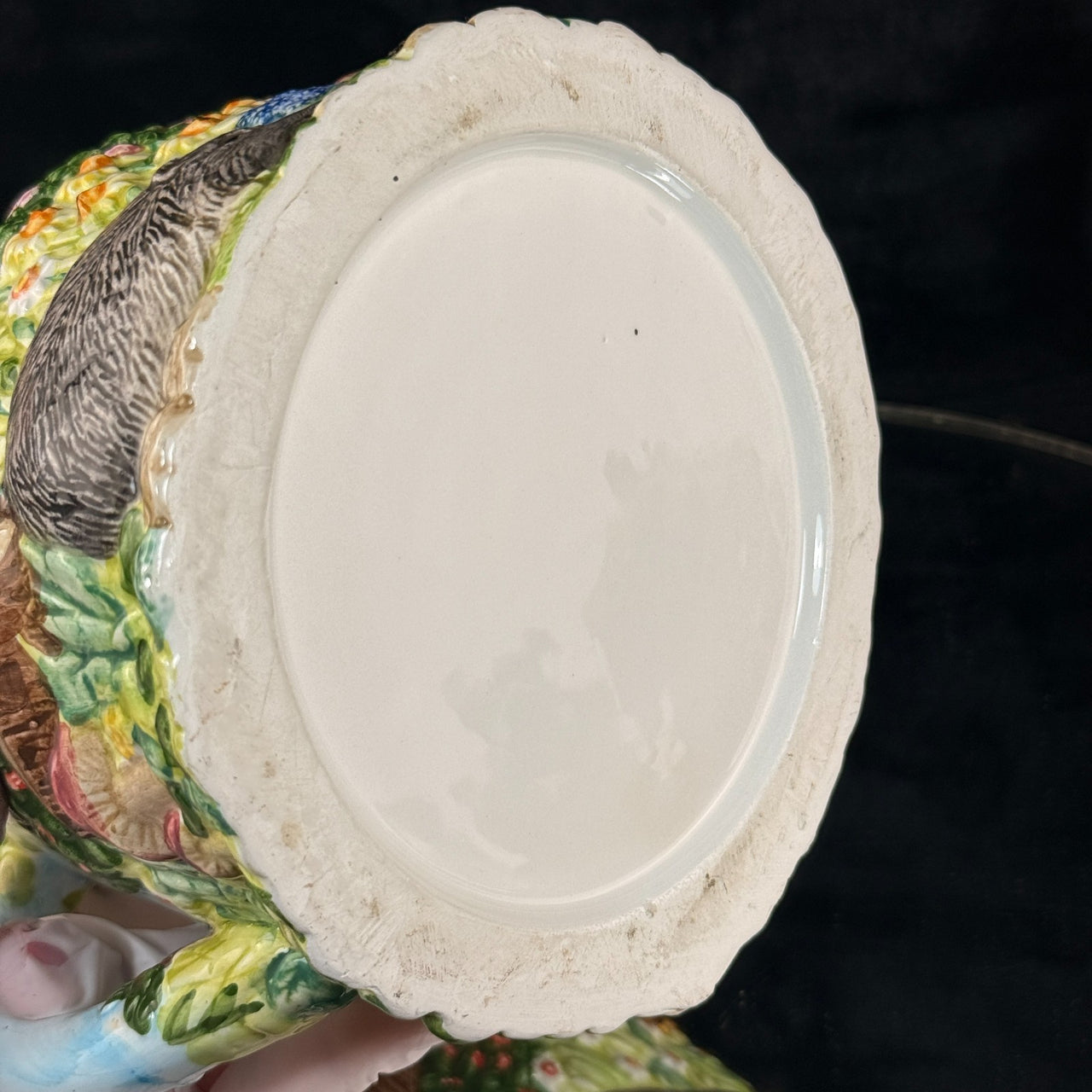 Annie Village Rowe Collectables Teapot Hedgehog Garden Scene 731g Hand Painted8