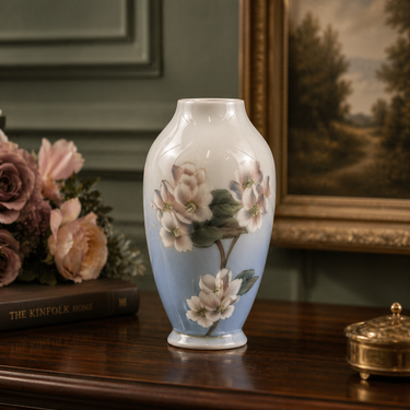 Royal Copenhagen Porcelain Vase 1965 , Collectable Gift, Luxury Denmark blue0