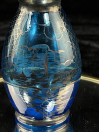 Thumbnail for Schott Zwiesel Blue Glass Vase Florida Design Heinrich Löffelhardt Vintage 5”2