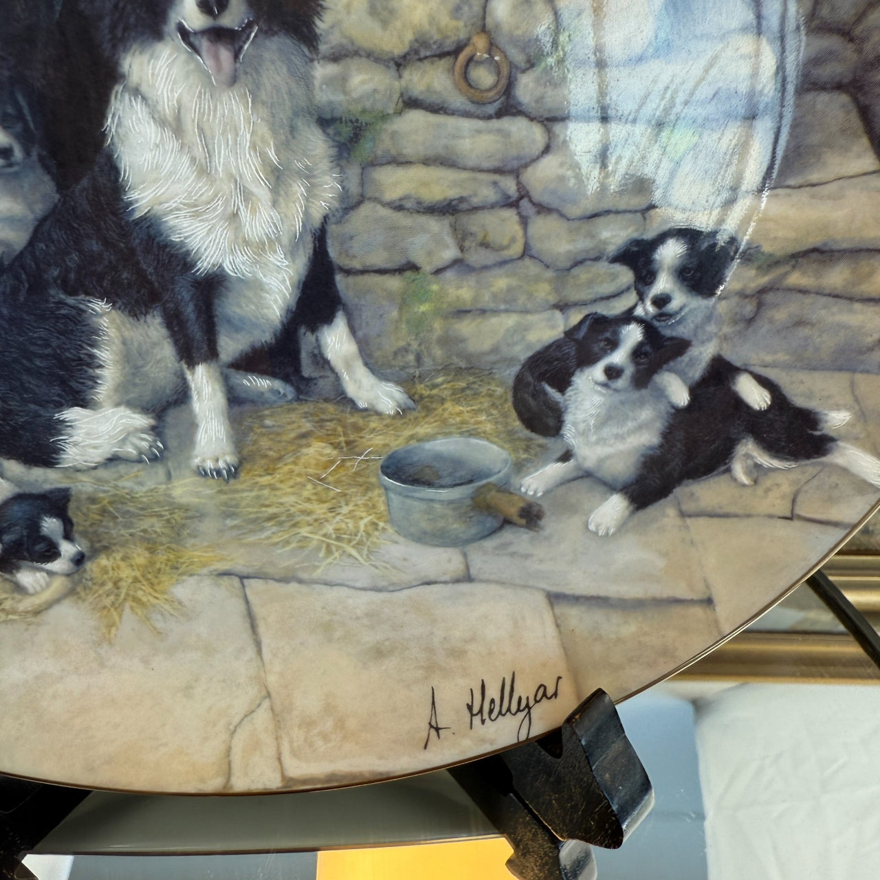 Border Arts Fine Collie Collection Jock's Pride Plate & Two Figurines,box Resin.5