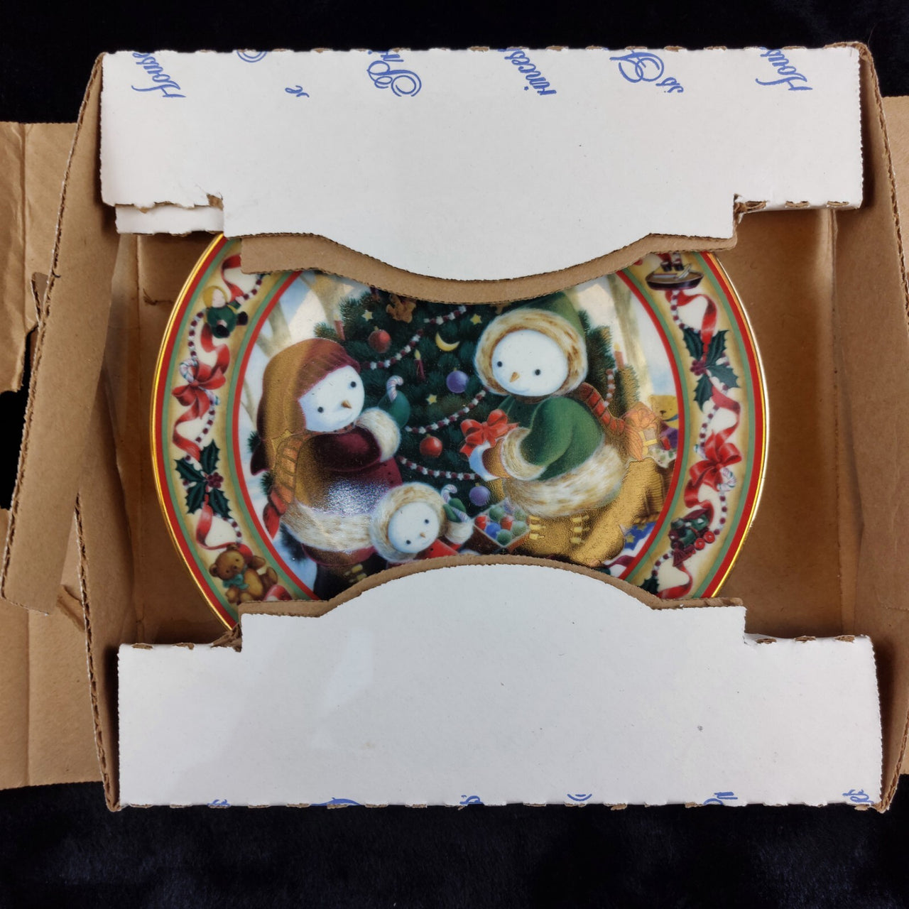 Princess House Collector Plate 2000 tree with Frosty Friends Boxed xmas decor5