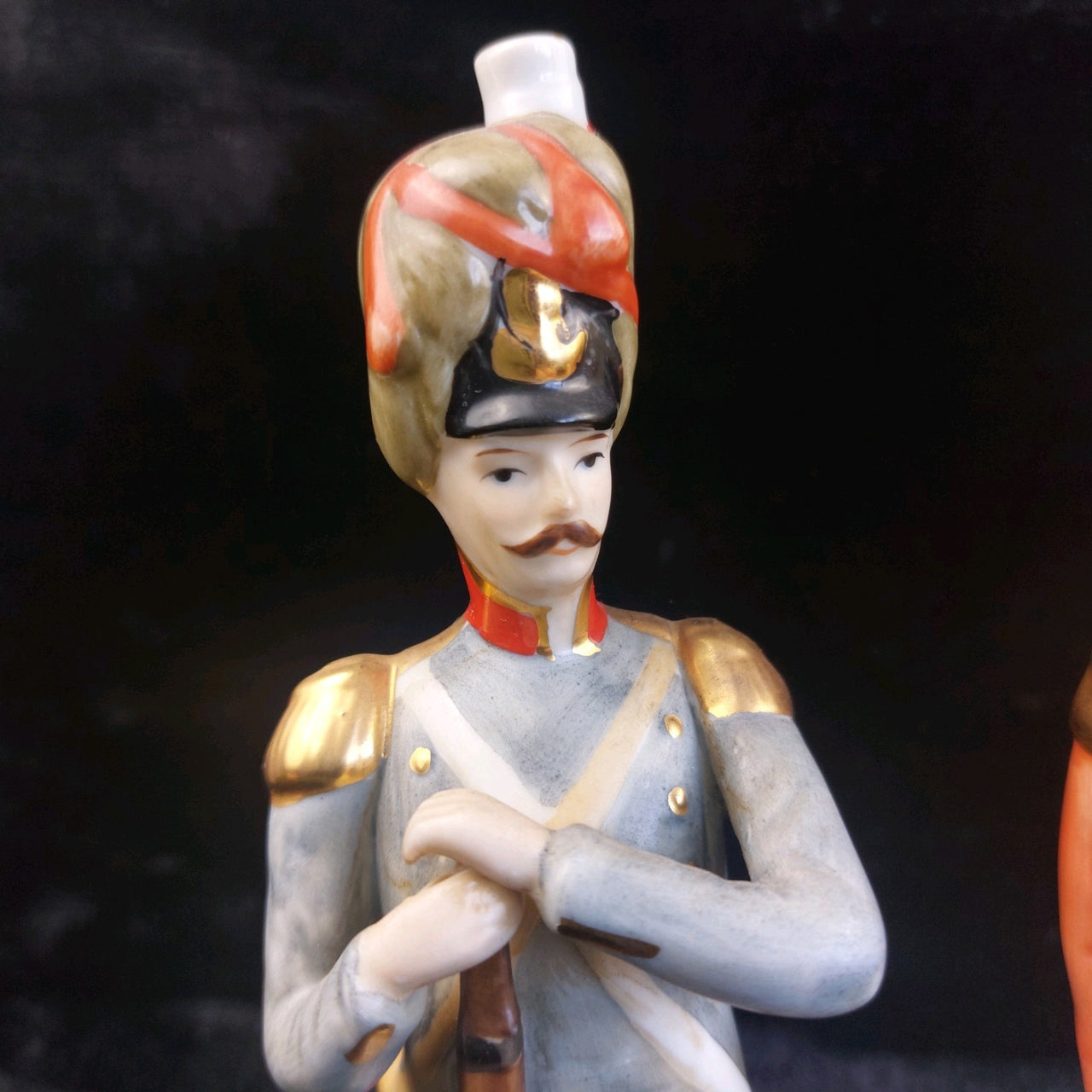 3Napco Military Porcelain Figurines Set Made in Sri Lanka Tall one hand broken4