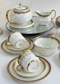 Thumbnail for Stunning Antique Cauldon & Aynsley 27pc Tea Set c.1910 | Edwardian Gilt & Black8