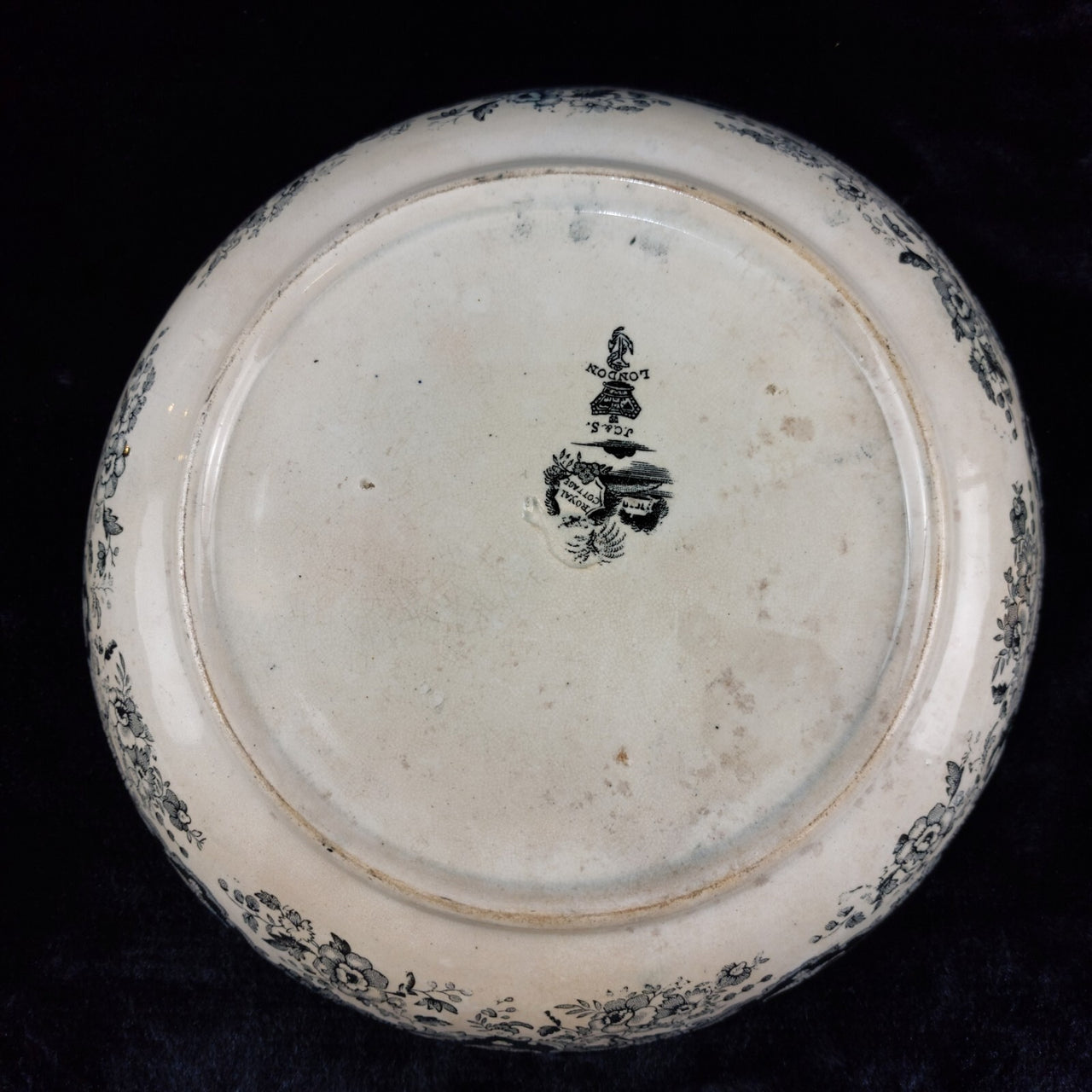 Antique (1850-1890) Victorian J.C. & S. "Royal Cottage" 9" Transferware Plate.4