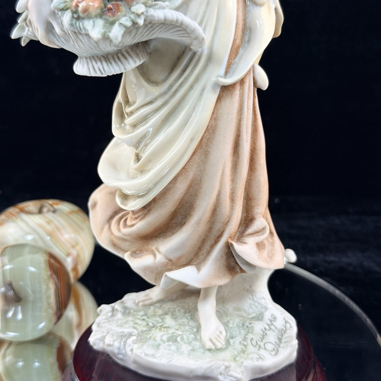 Giuseppe Armani Florence Fresh Fruits Lady Figurine 14” Italy Home Decor 1987 .7