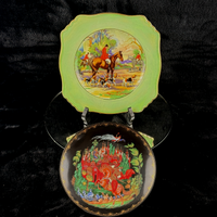 Thumbnail for Royal Grimwades Winton English Hunting Scene Plate & Palekh 1988 Ruslan decor15