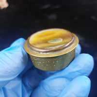 Thumbnail for Vintage Brass & Agate Pill Box/Trinket – HandEngraved   Aged Patina10