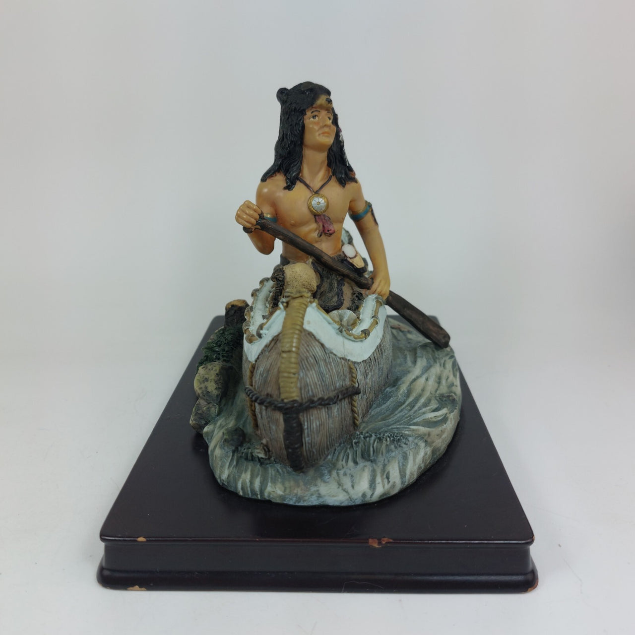 Academy Native American Canoe Sculpture Figurine Collectible 6.5" United States7