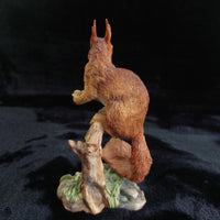 Thumbnail for Border Fine Arts Squirrel Figurine Handmade Scotland Wildlife 6” Tree Stump Deco2