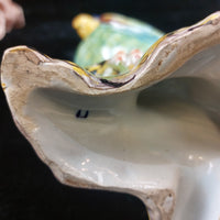 Thumbnail for Antique c1890 France Desvres Fourmaintraux Parrot Faience porcelain Cockatoo 10