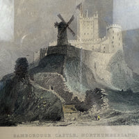 Thumbnail for Pair Antique c.1830s Thomas Allom Engravings pr Bamborough & Holy Island Castle.6